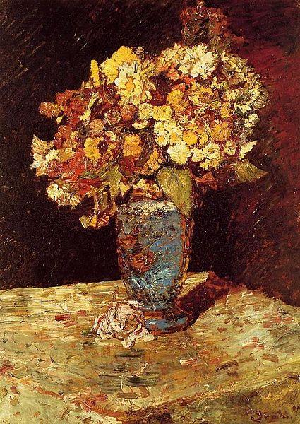 Monticelli, Adolphe-Joseph Still Life with Wild and Garden Flowers Norge oil painting art